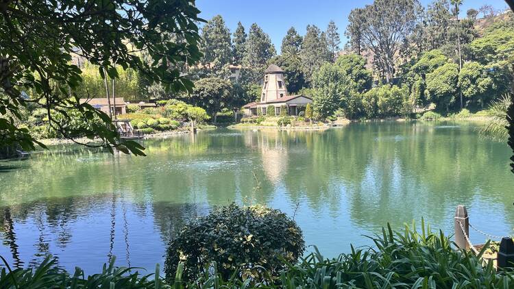 The lake at Self-Realization Fellowship Lake Shrine.