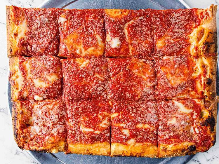 This Brooklyn pizza stalwart was just named New York's best slice—but don't forget to order their signature dessert, too This Brooklyn pizza stalwart was just named New York's best slice—but don't forget to order their signature dessert, too