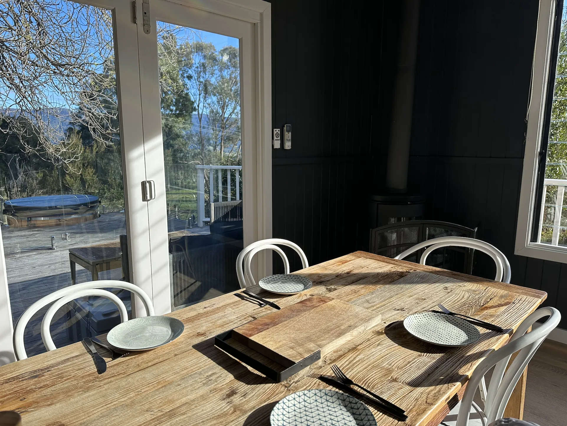 Set table at Jamberoo Valley Farm