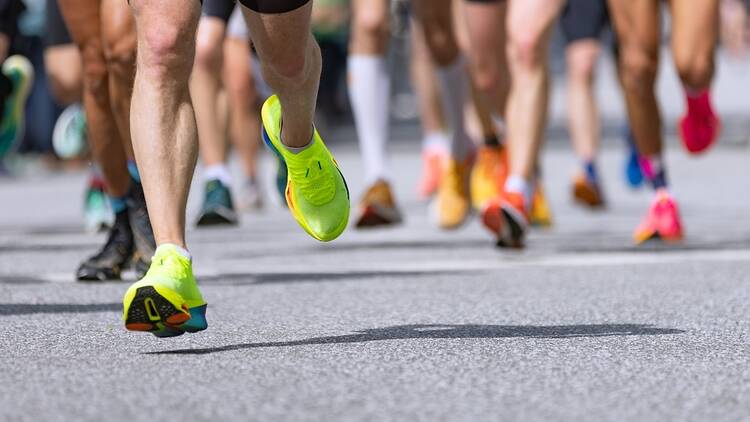 Stock image of runners in a marathon