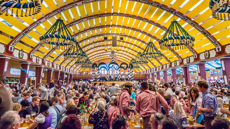 An Oktoberfest tent in Munich