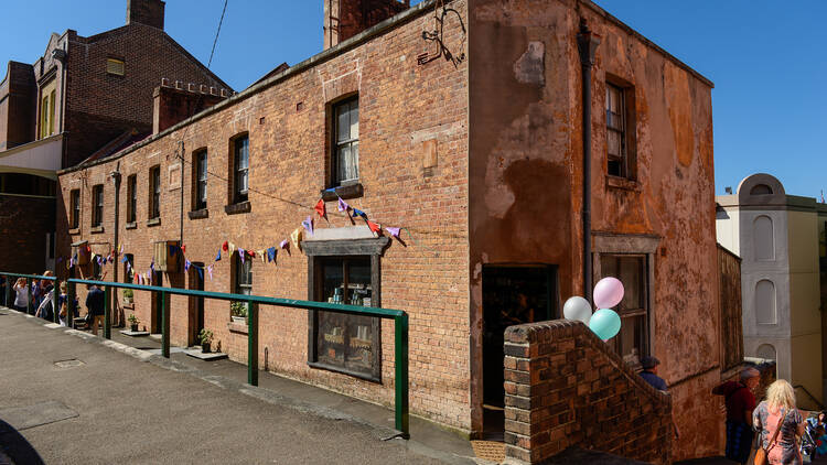 View of Susannah Place Museum, showing Gloucester Street facade