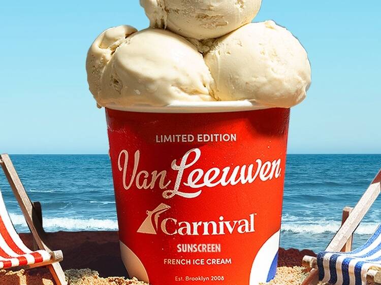 Van Leeuwen is churning up sunscreen-flavored ice cream in collaboration with Carnival Cruises