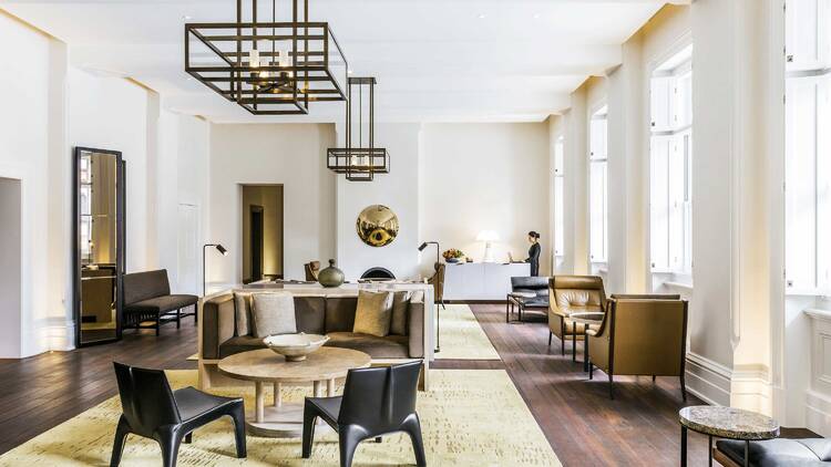 Lobby for hotel check-in