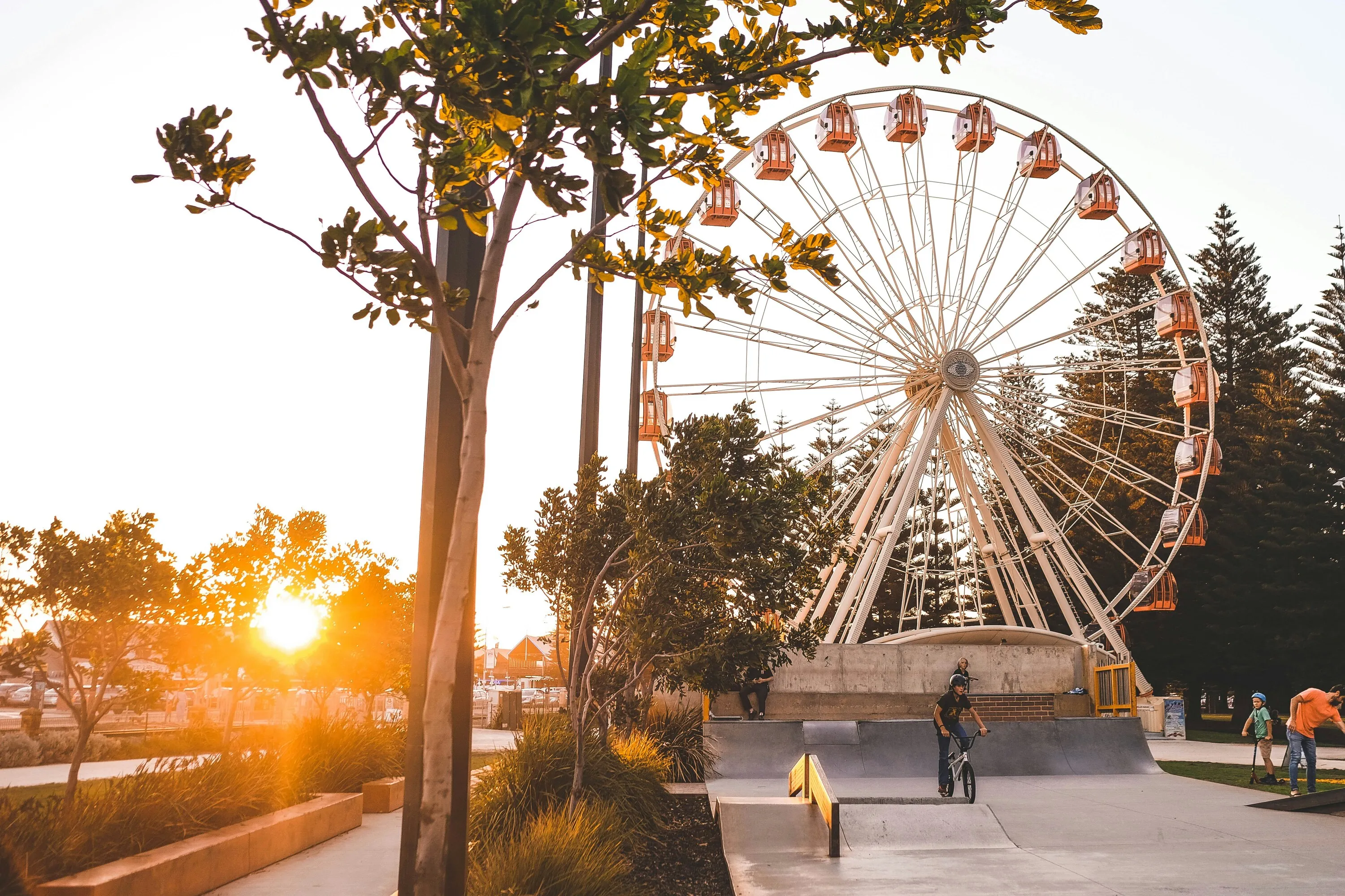 Ferris wheel at sunset
