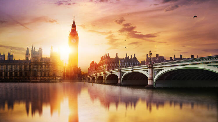 Big Ben and Westminster at sunset