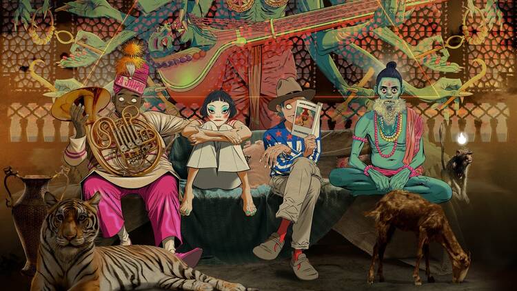 Gorillaz promotional image for 'The Mountain'