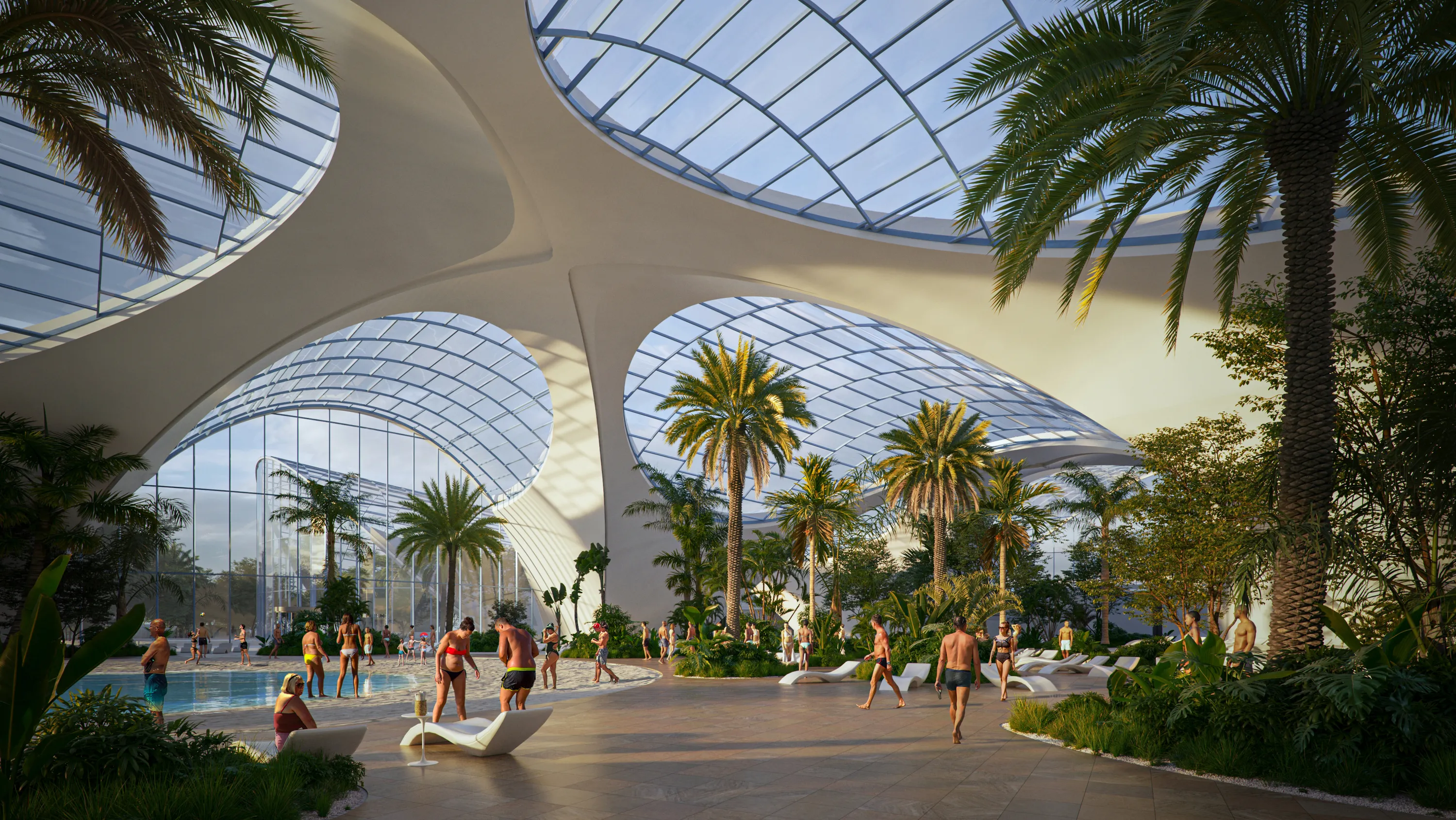 CGI of the Therme Manchester currently being built