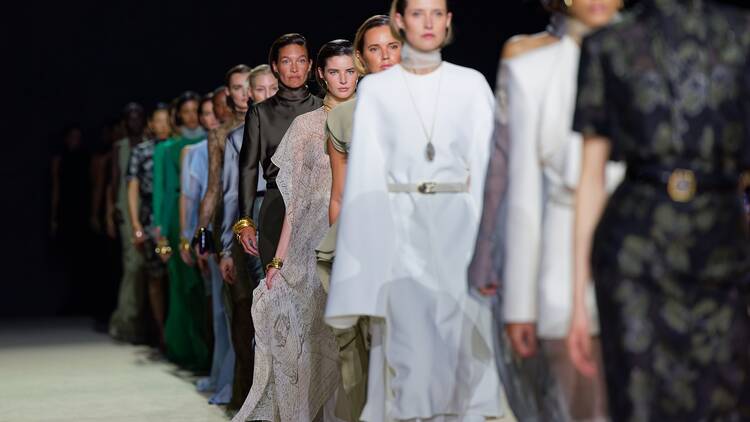 Models walk the runway during New York Fashion Week