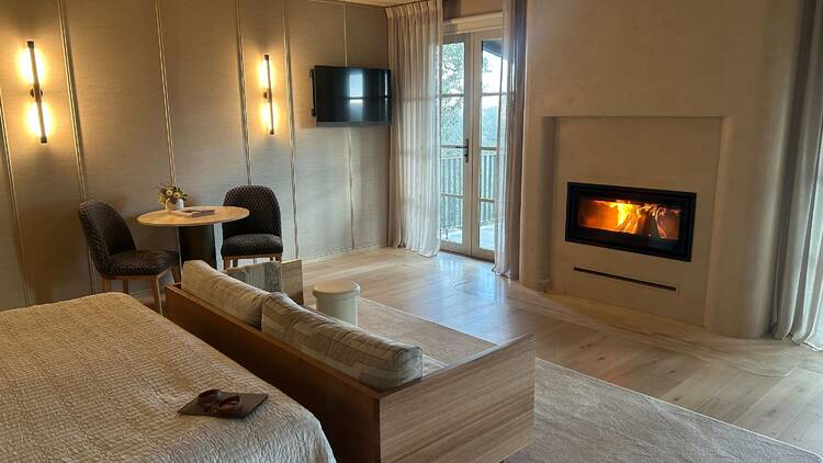 The lounge area in one of the Sanctuary villas at Alba Thermal Springs and Spa.