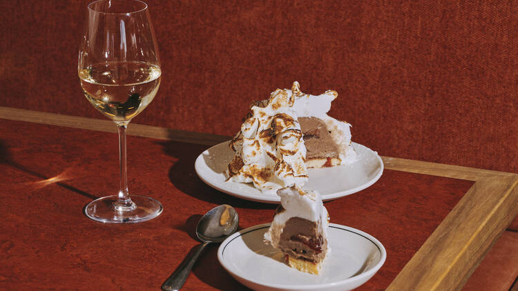 Baked Alaska sliced 