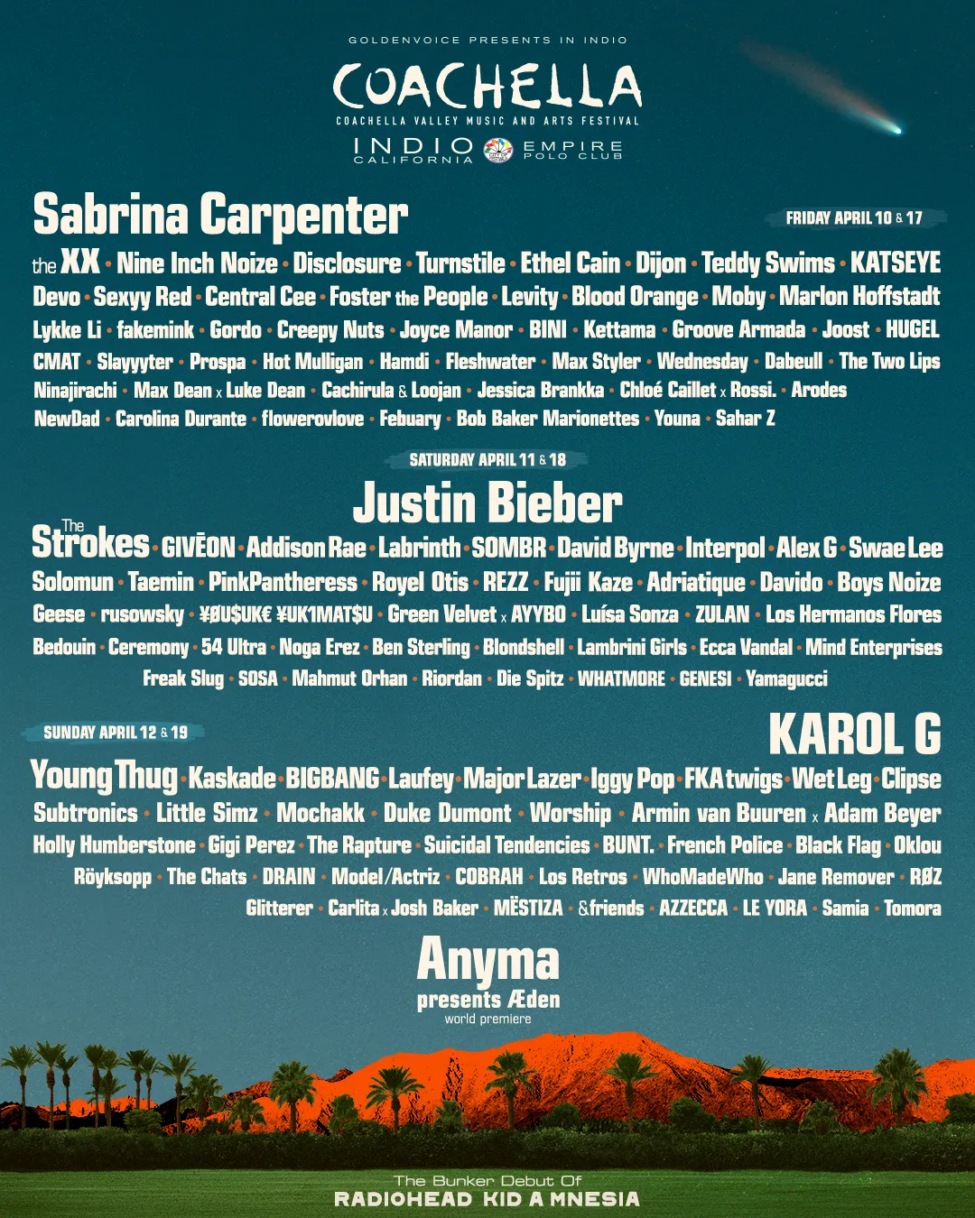 Coachella 2026 lineup