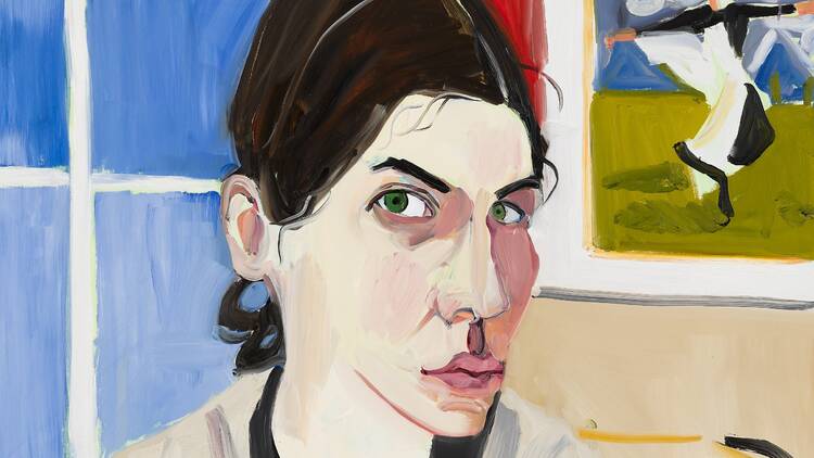 Portrait of a woman painted by Chantal Joffe 