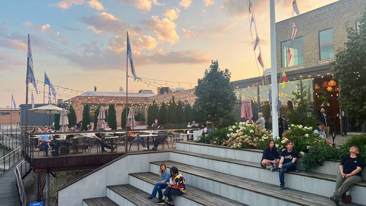 Chicagoans are pictured lounging at Rockwell on the River. 