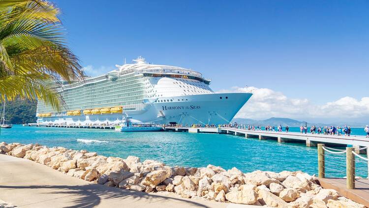 Royal Caribbean cruise ship in Labadee, Haiti