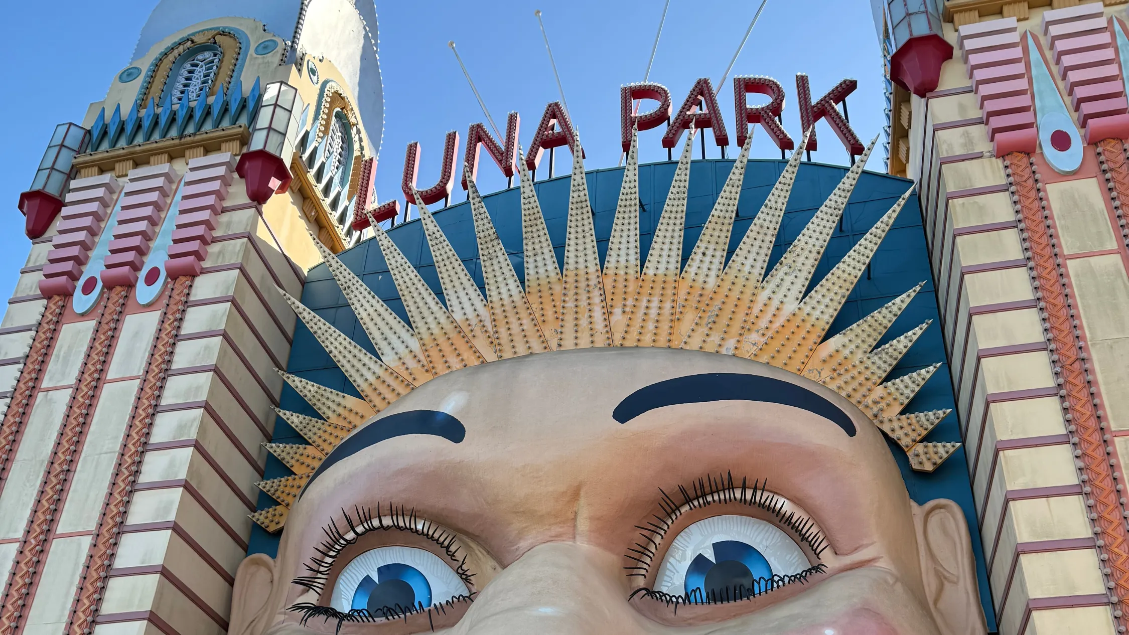 Out the front of Luna Park Sydney