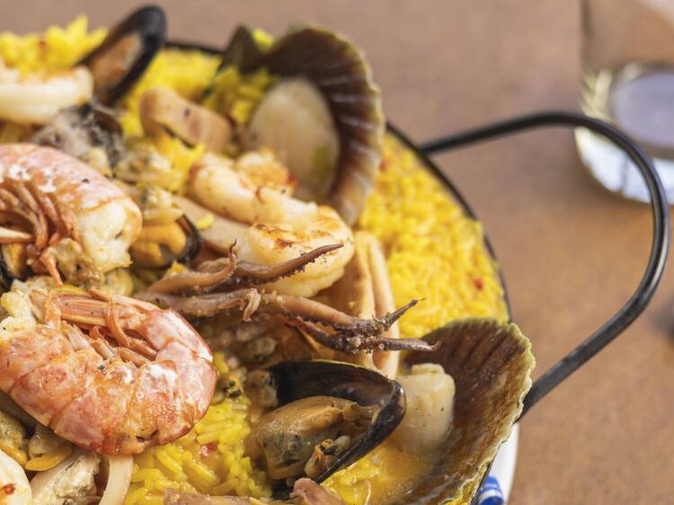 Paella on the Sidewalk at Puchero