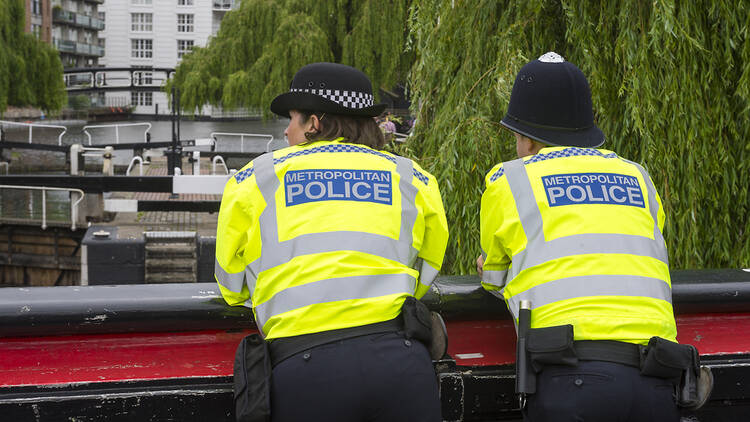 Metropolitan police officers in Camden, London