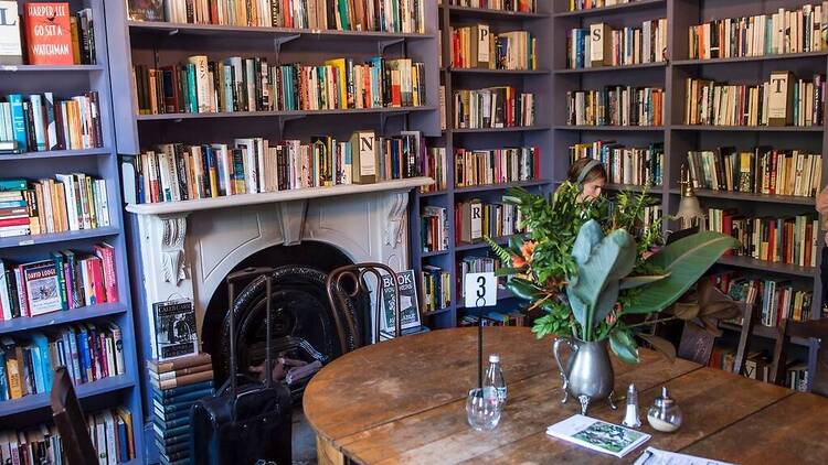 Inside Ampersand Café & Bookstore
