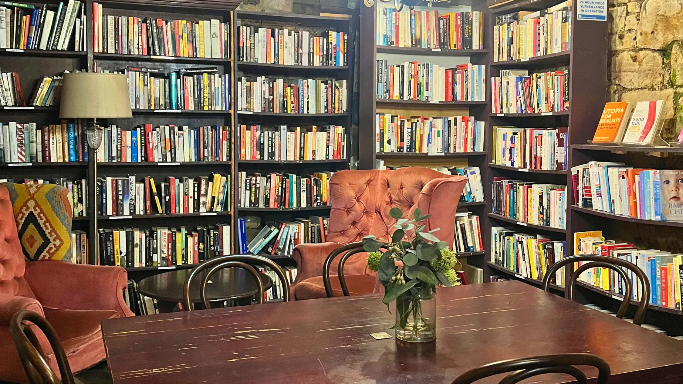 Inside Ampersand Café & Bookstore