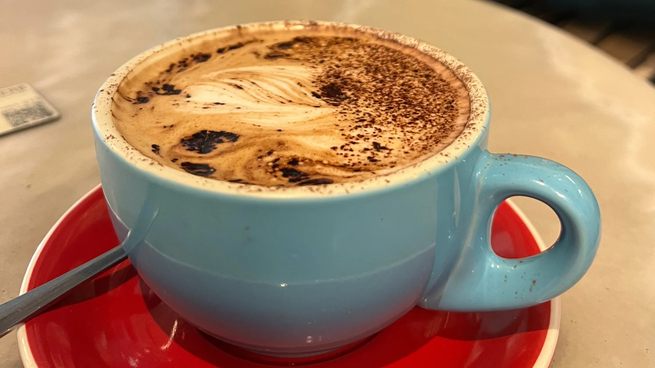 A coffee at Ampersand Café & Bookstore