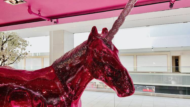 A gigantic pink sparkly unicorn is taking over Time Out Market Montréal with free cocktails