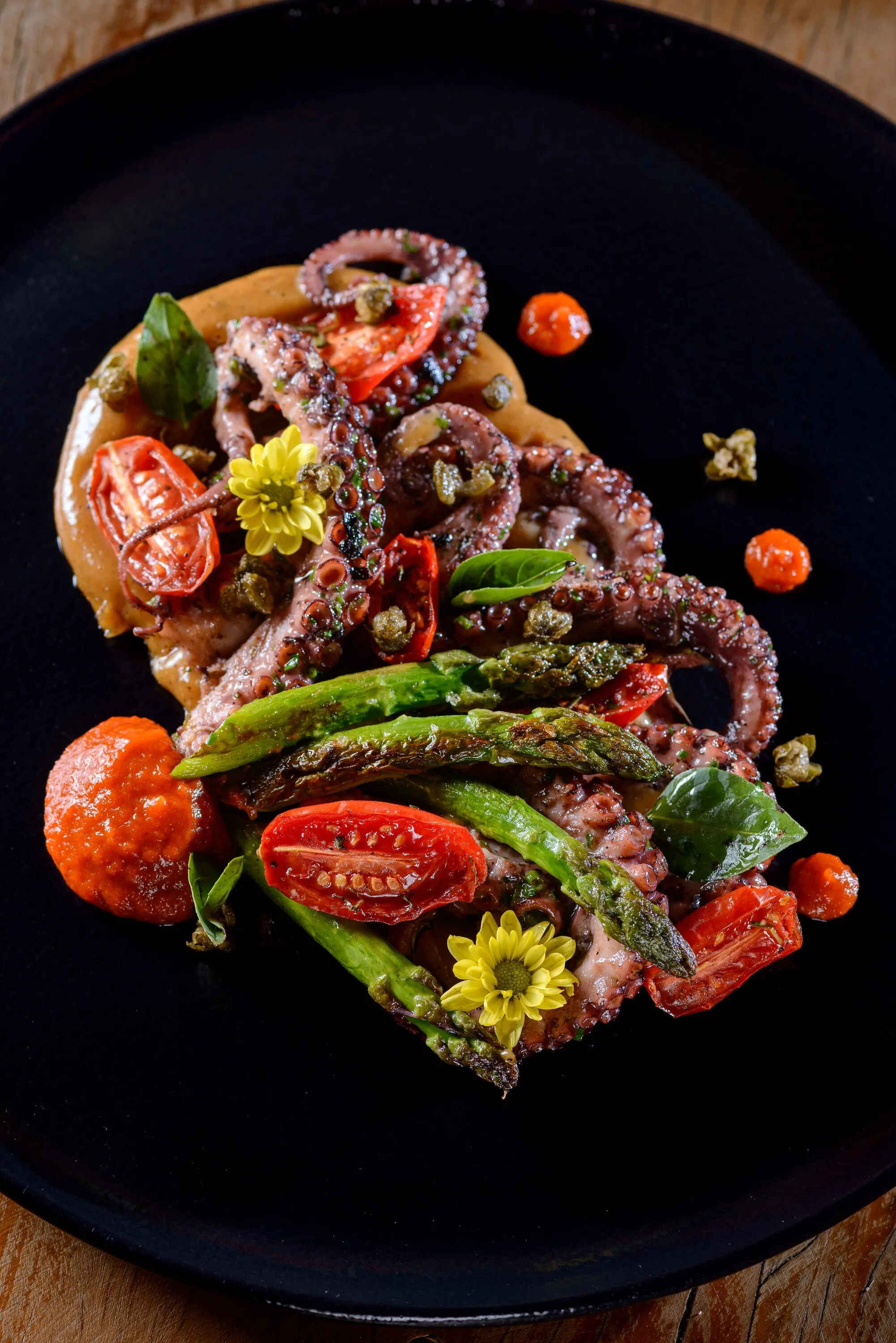 Polvo com Tomates Doces Assados