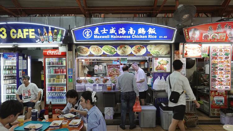 Singapore Jun 1 2025 Chicken rice stall at Maxwell Food Centre