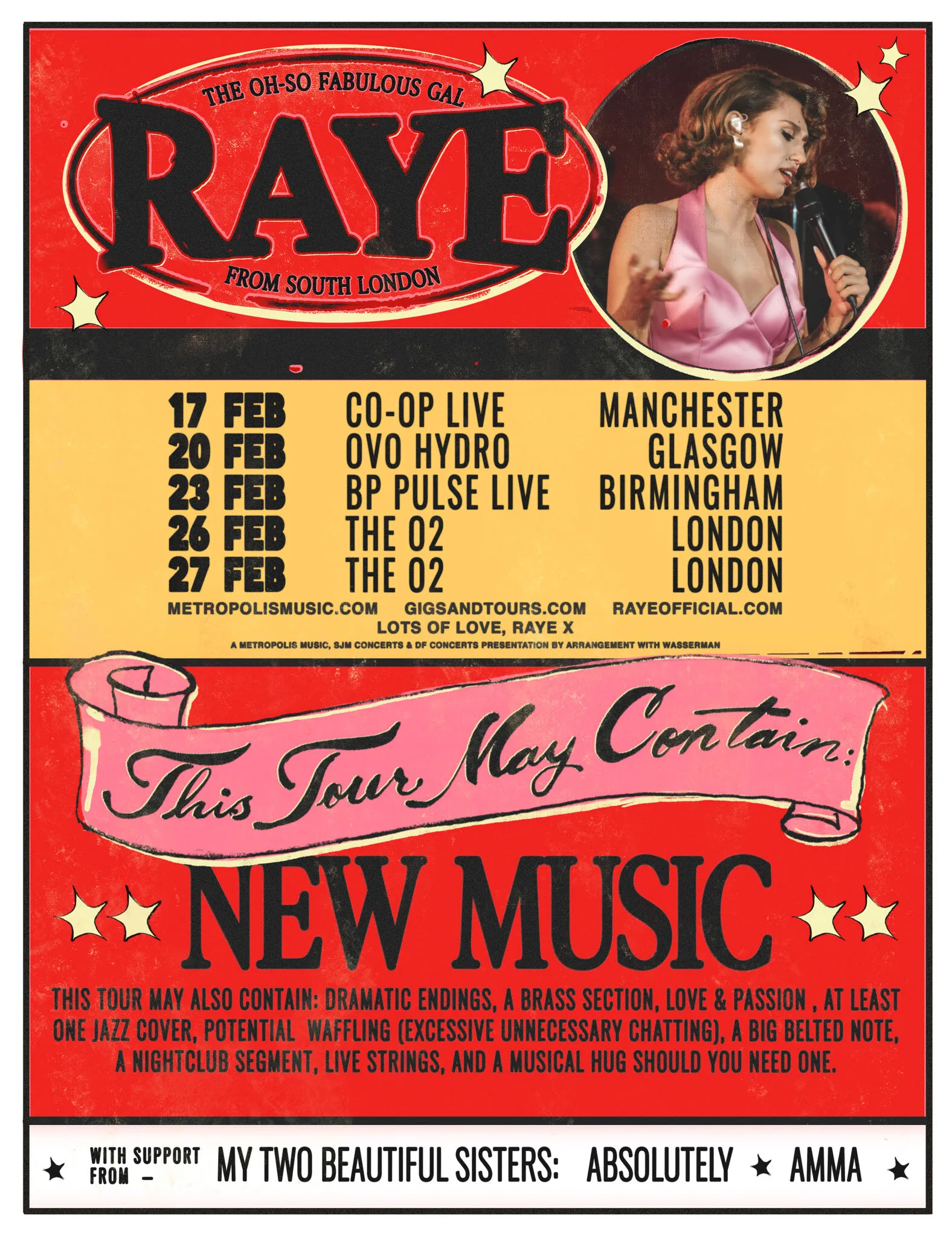 RAYE tour post, 2026