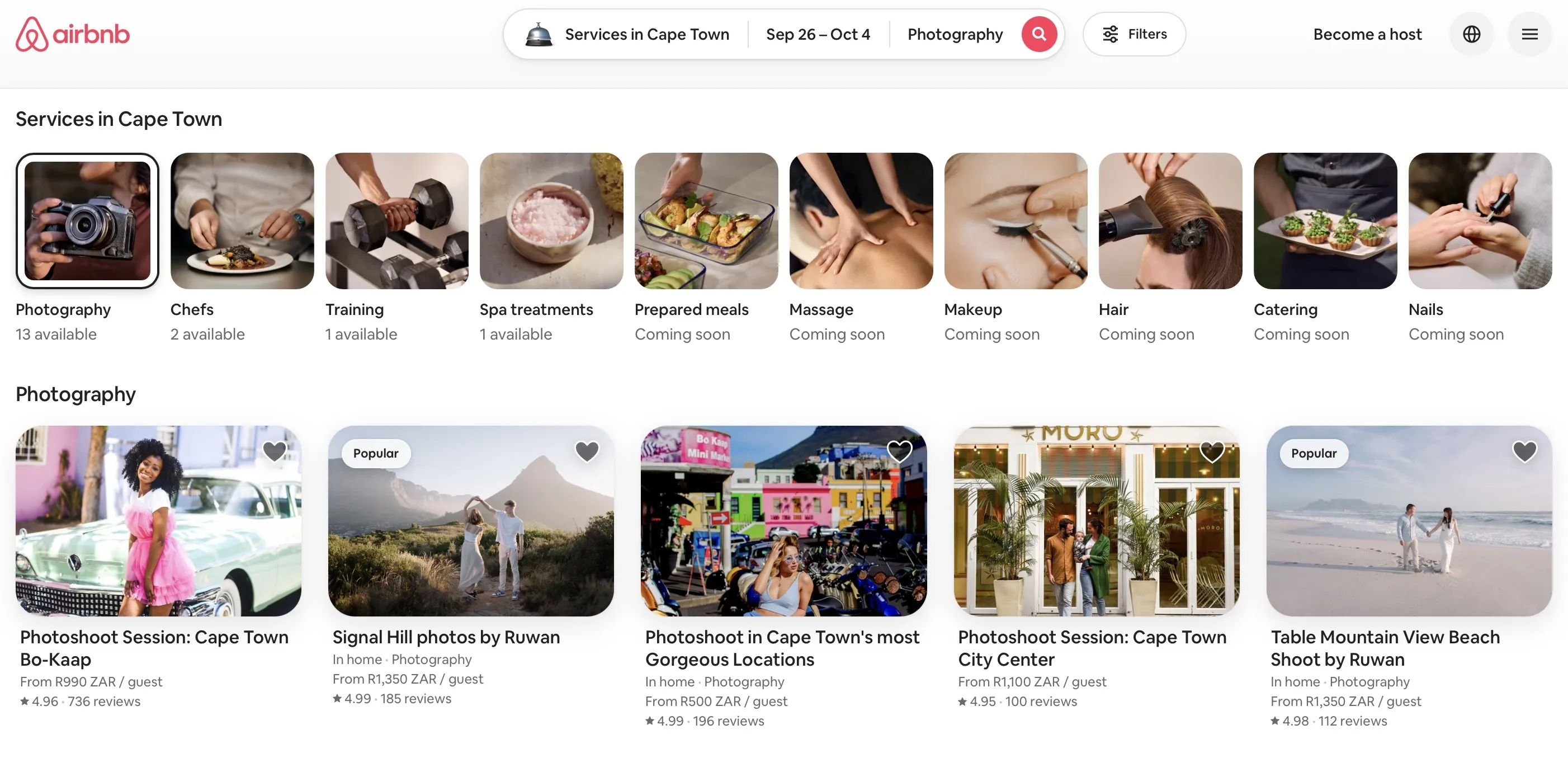 Airbnb services Cape Town