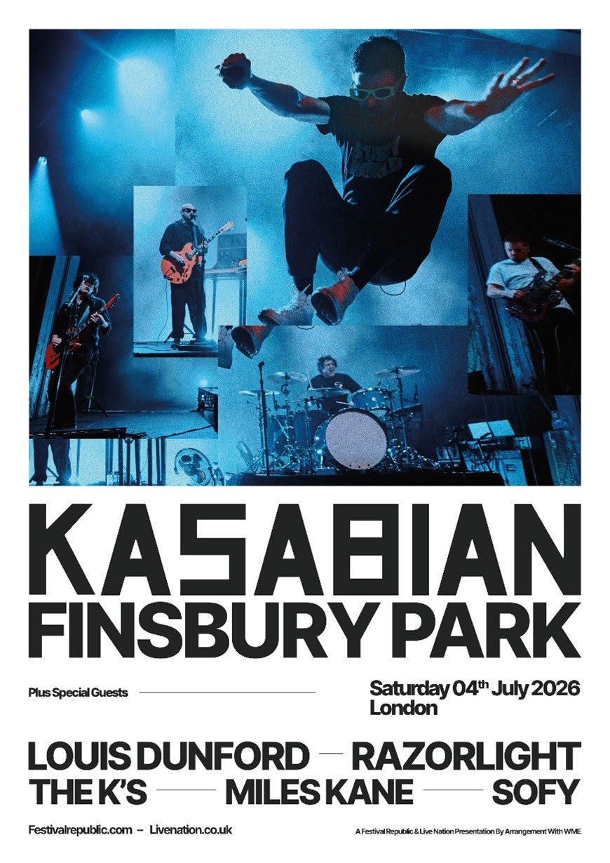 Kasabian 2026 Finsbury Park poster