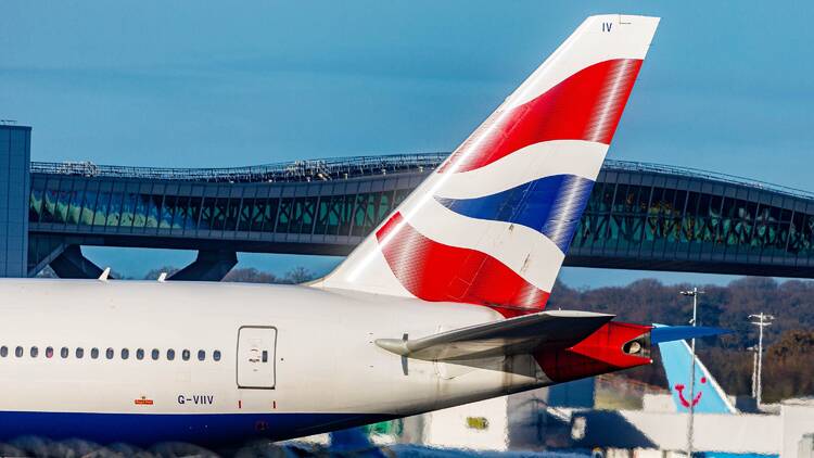 London Gatwick airport with British Airways plane