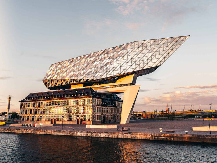 Take in the futuristic architecture of the Havenhuis (Antwerp Port House)