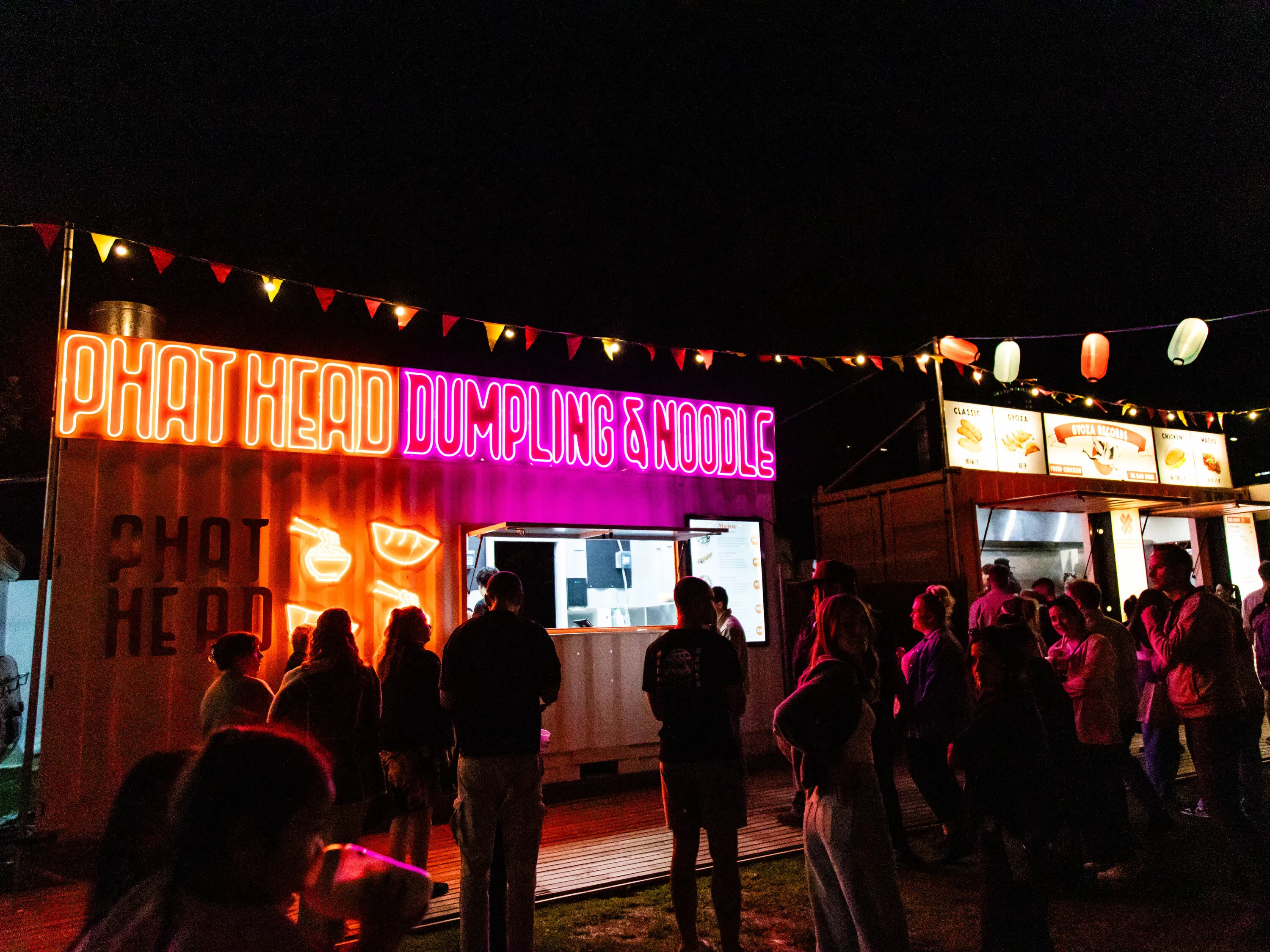 Dumpling food stall at night