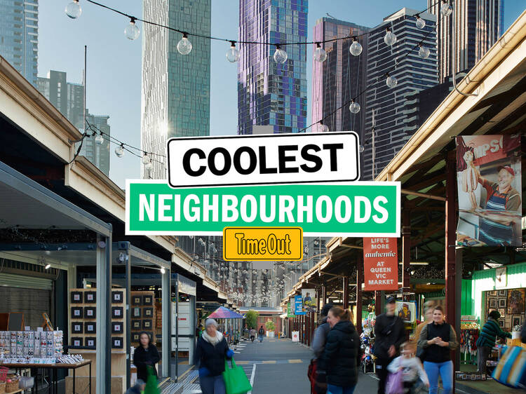 Queen Vic Market in Melbourne with COOLEST NEIGHBOURHOODS imposed on top