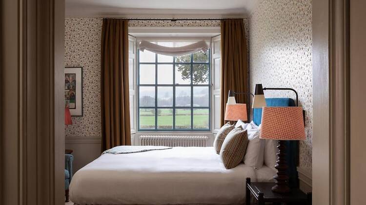 A bedroom at Cavendish Hotel in Derbyshire