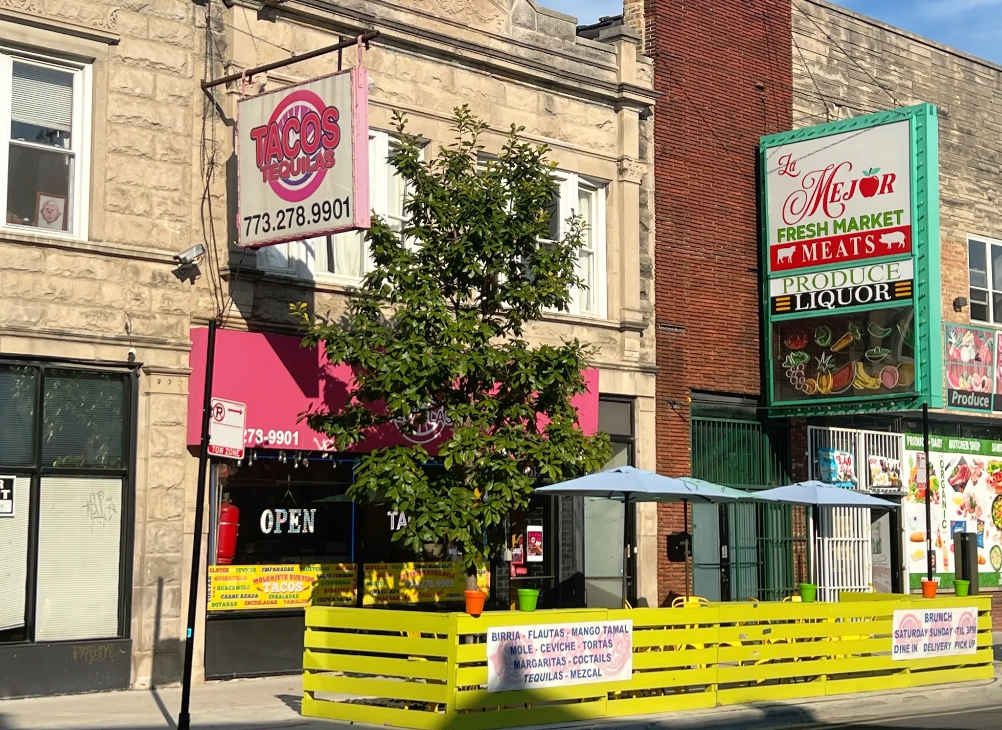 Latino grocery stores that line Milwaukee Avenue in Avondale.
