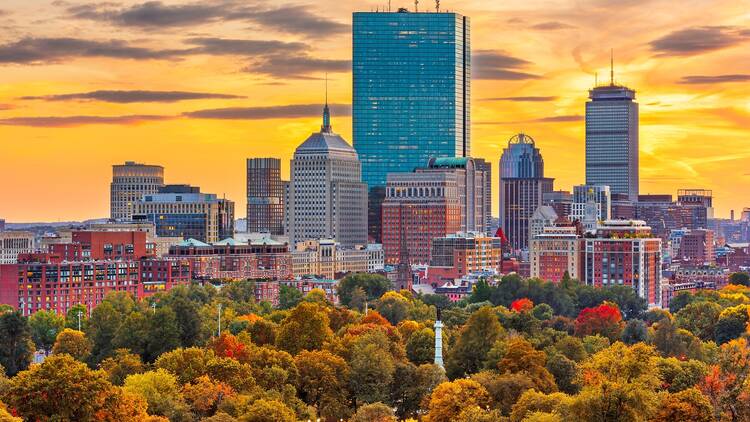 Boston skyline in autumn