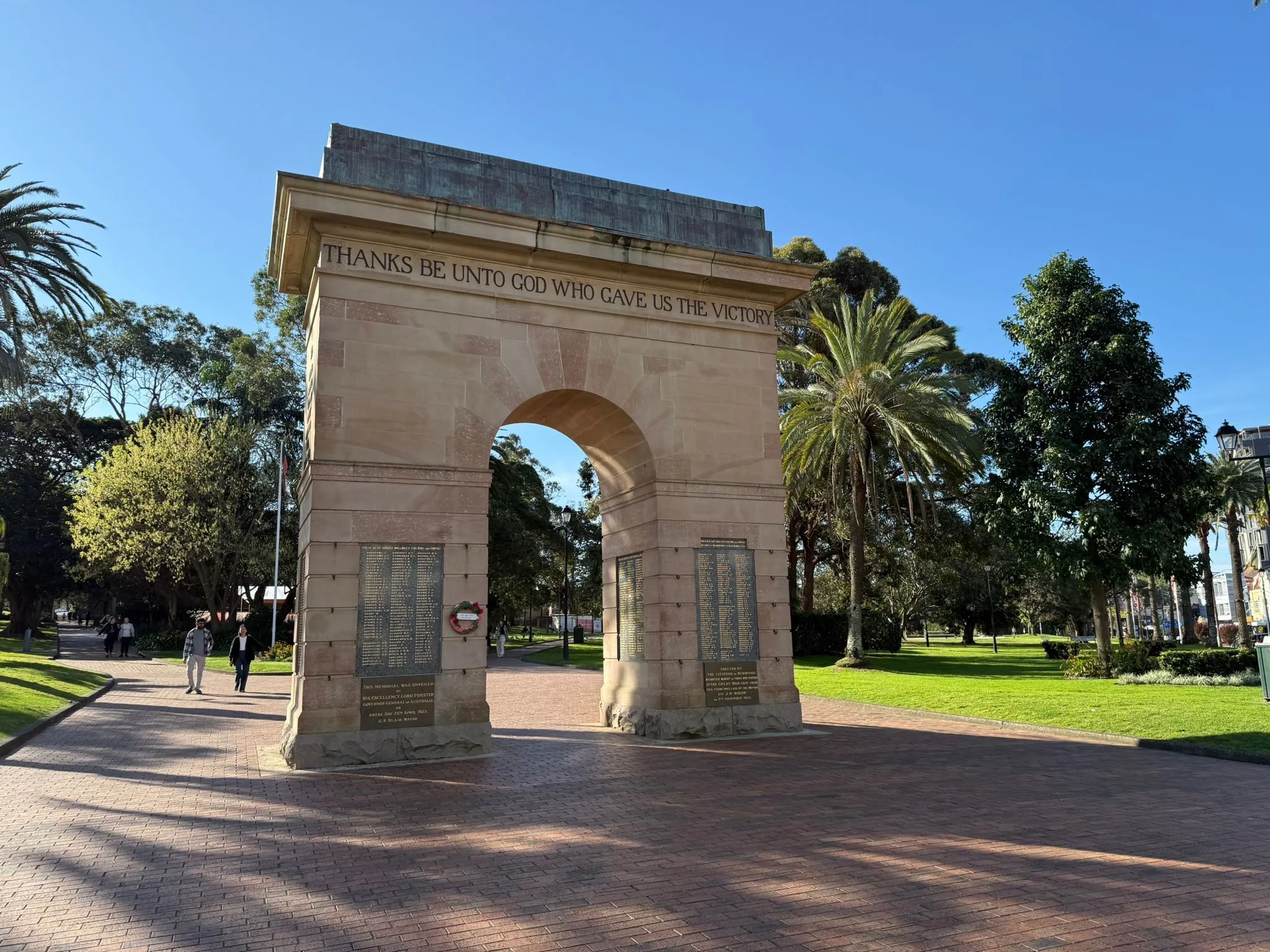 A stone archway in Burwood Park