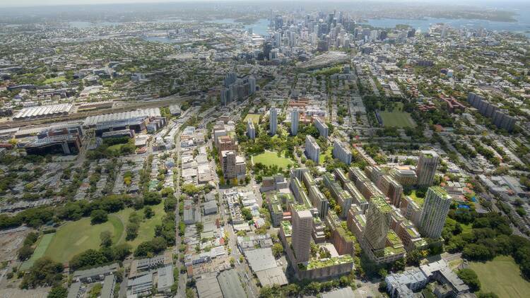 An aerial view of Sydney