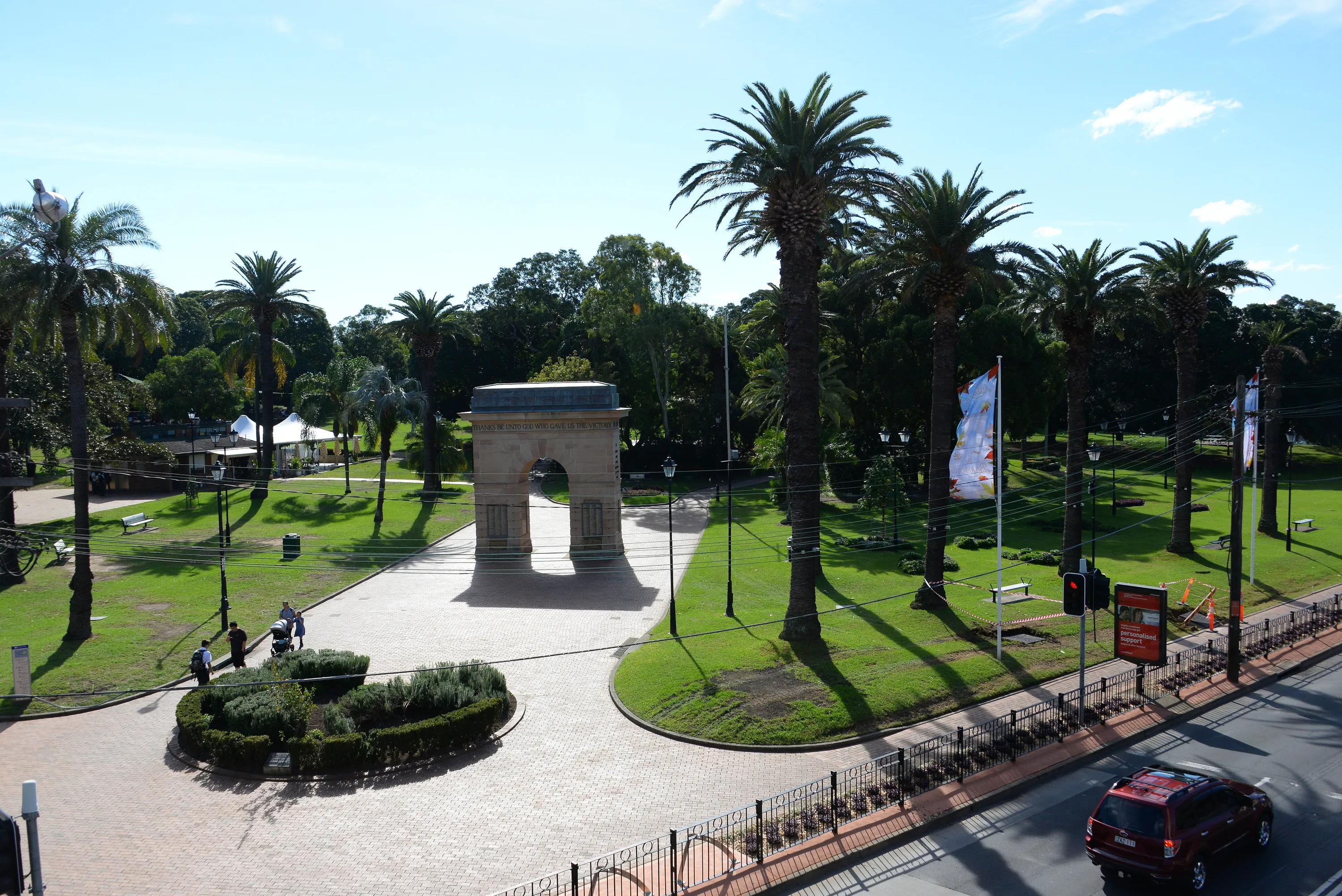 Park with palm trees