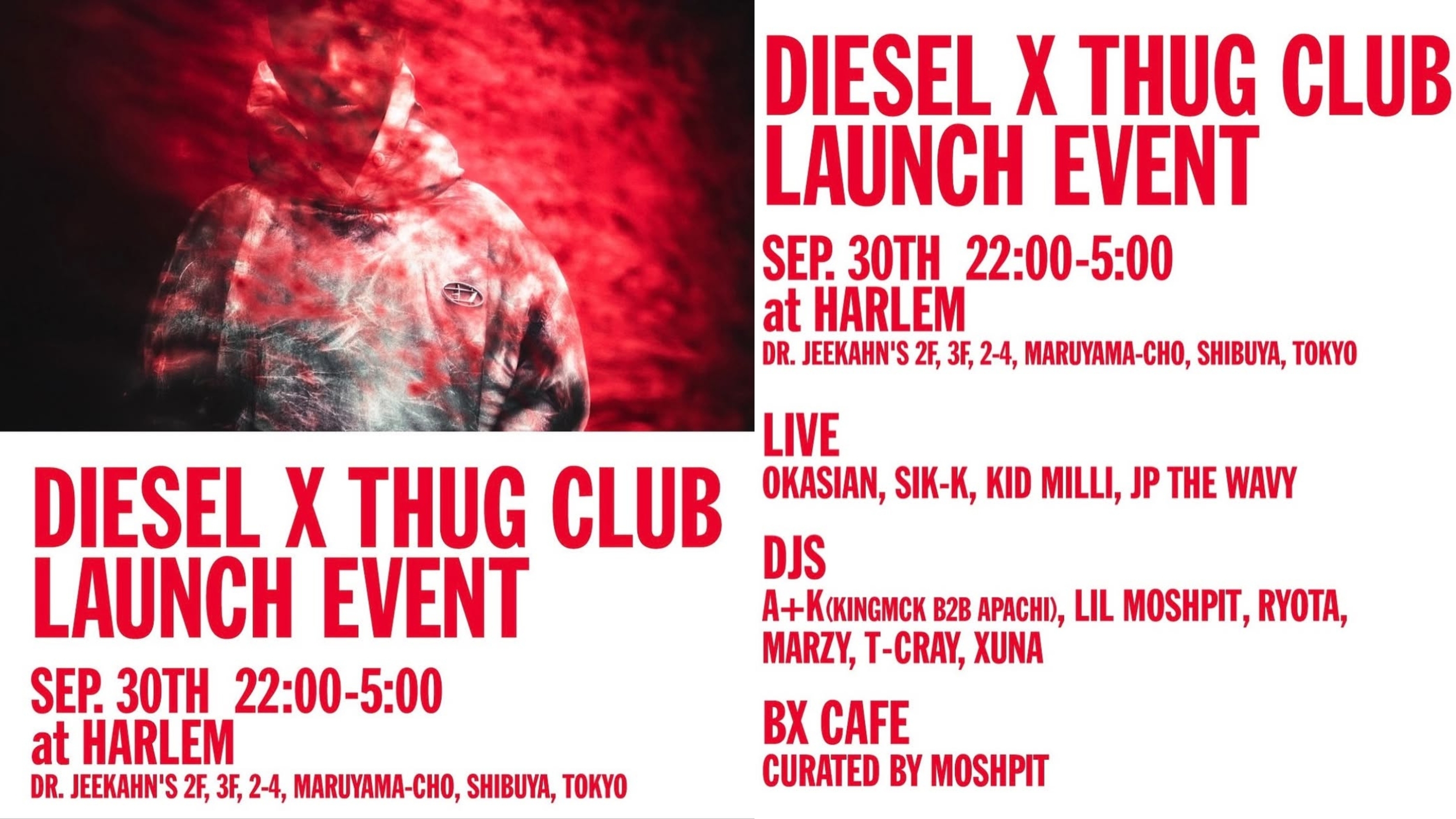 Diesel x Thug Club Launch event at Harlem | Nightlife in Tokyo
