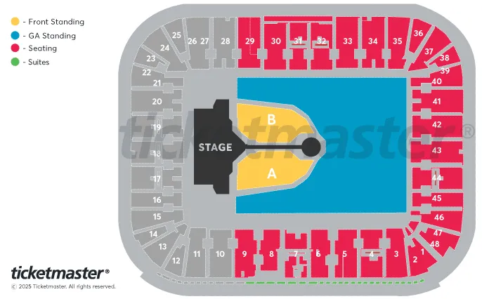 The seating plan of St Marys Stadium Southampton