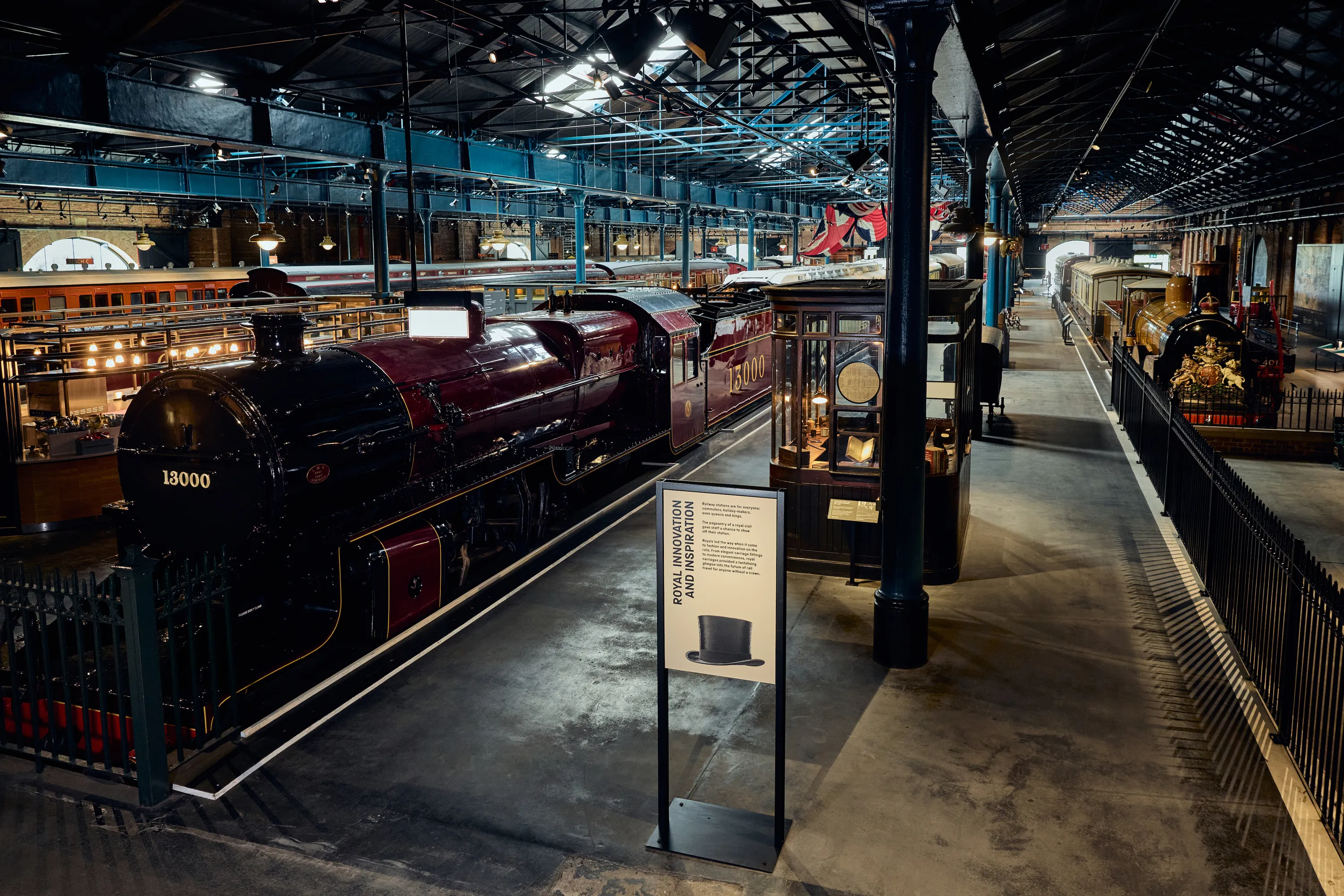 The main hall of the National Railway Museum