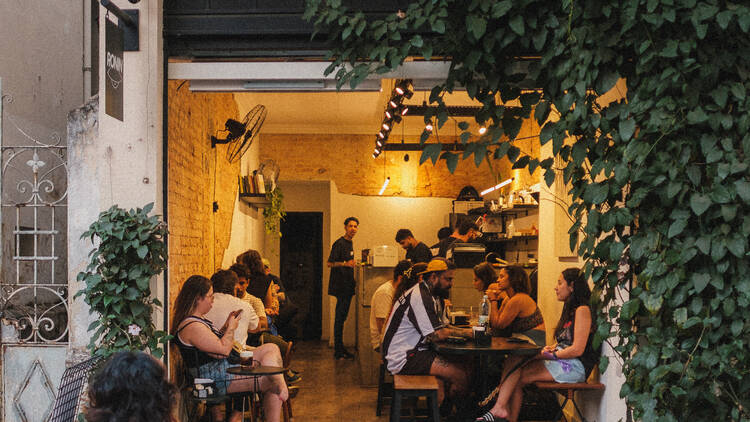 People eating in a cafe in Sao Paulo