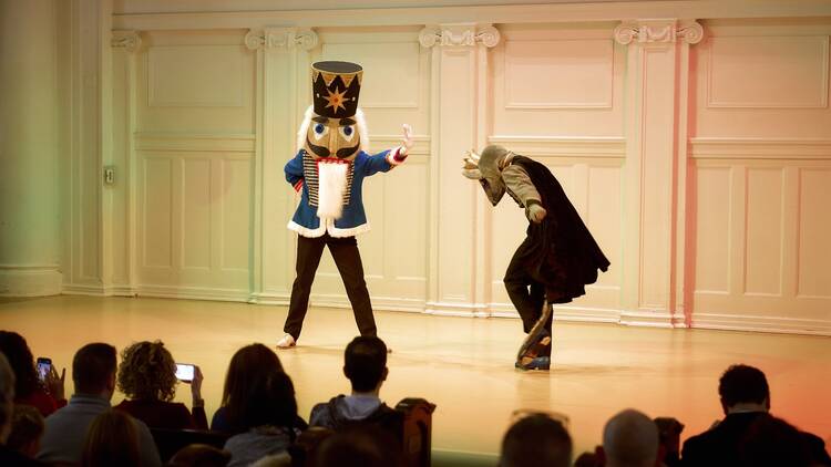 Dancers reenact The Nutcracker at the Nichols Concert Hall.