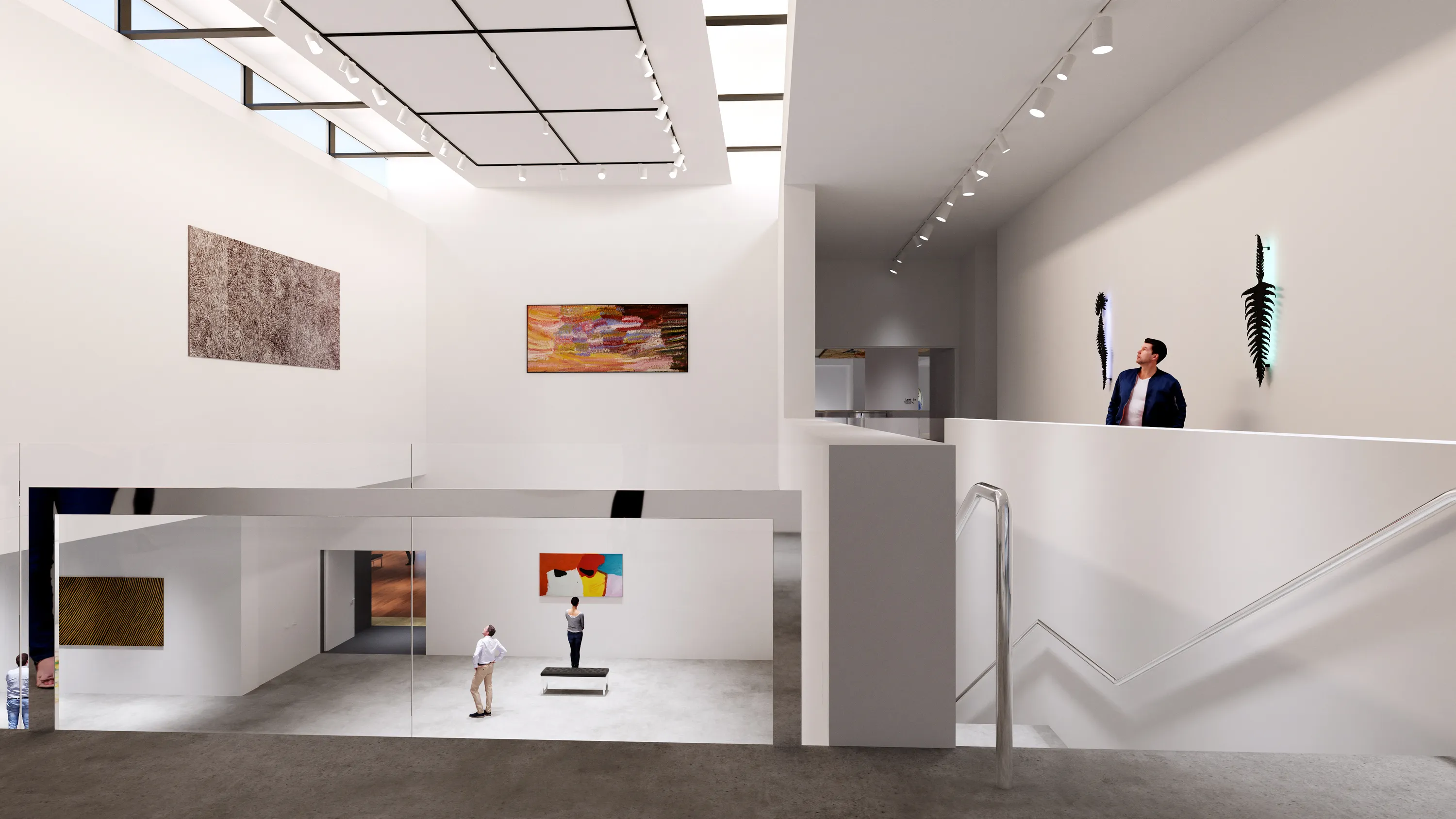 Render of art gallery interior