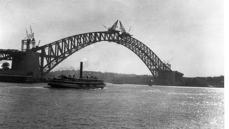 Sydney Harbour Bridge under construction 1931