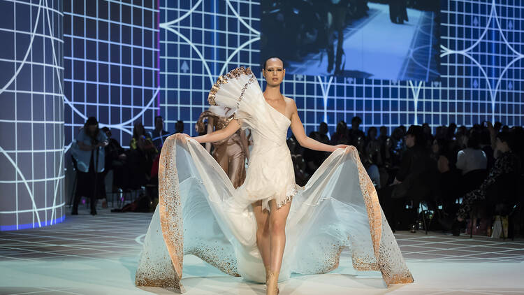 A model on the runway.
