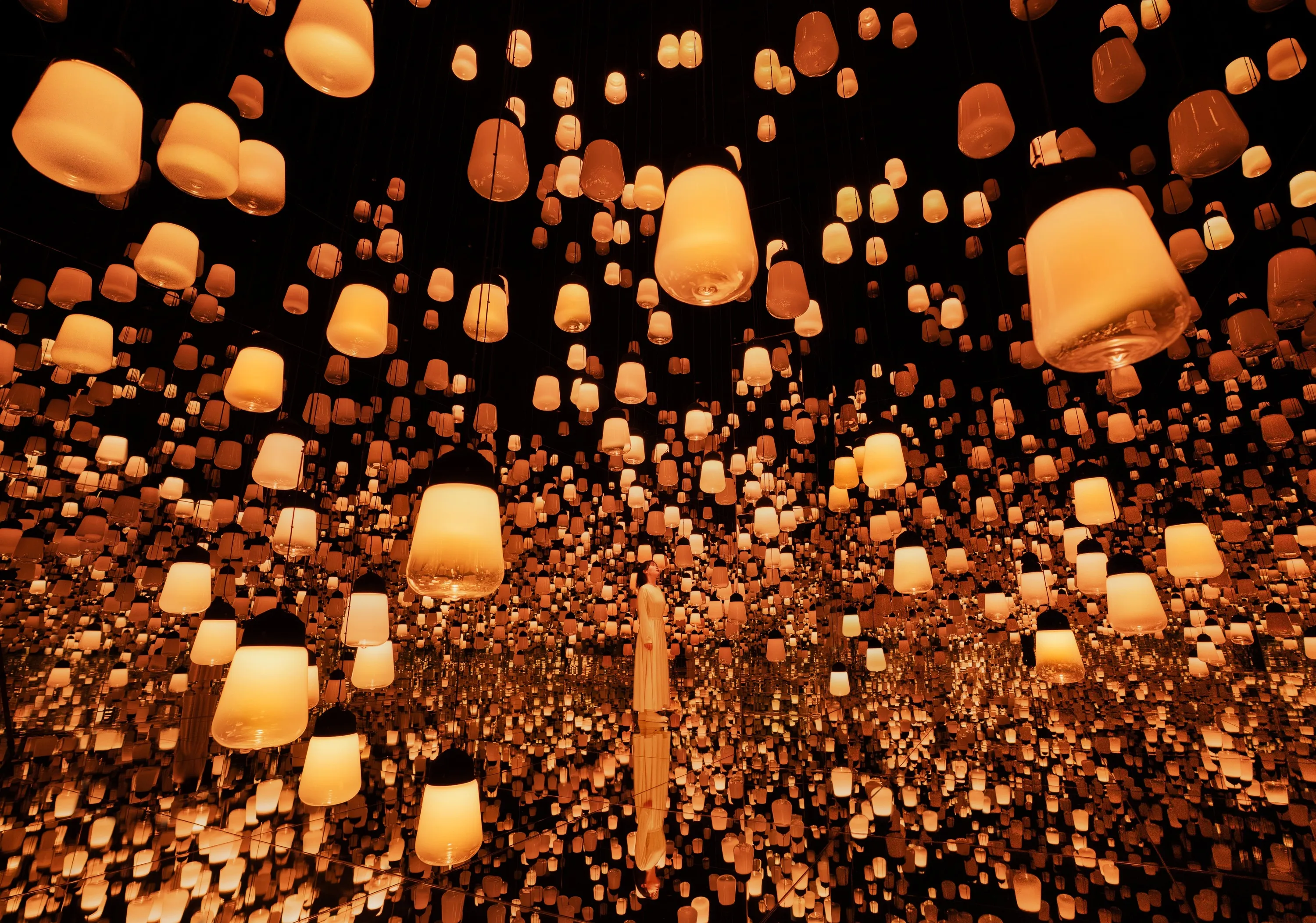 teamLab Biovortex Kyoto – Forest of Resonating Lamps: One Stroke - a Year in the Mountains